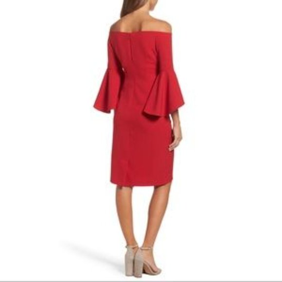 Chelsea28 Off the Shoulder Red Dress - Picture 2 of 4